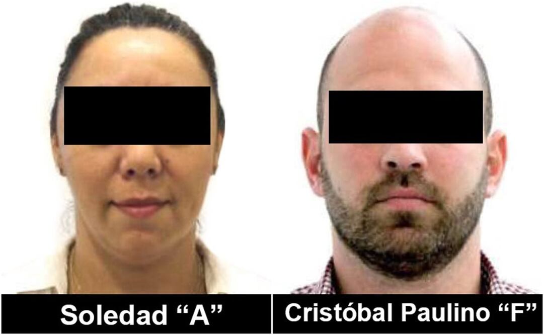 Soledad “A y Cristóbal Paulino “F”, presuntos líderes de una banda trasnacional de trata de personas. Foto: Especial