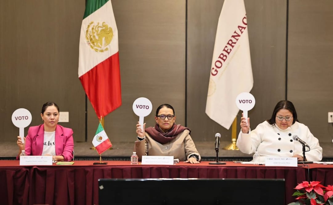 Rosa Icela Rodríguez presidió este martes la sesión ordinaria del Sistema Nacional para la Prevención, Atención, Sanción y Erradicación de la Violencia contra las Mujeres este martes 16 de diciembre de 2025. Foto: Especial