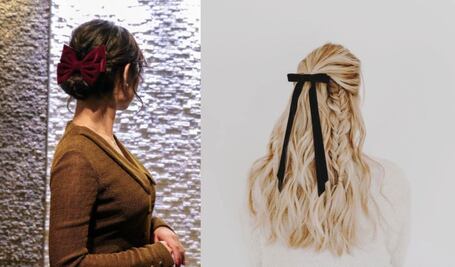 Peinados con moños y listones para tu cena de fin de año 