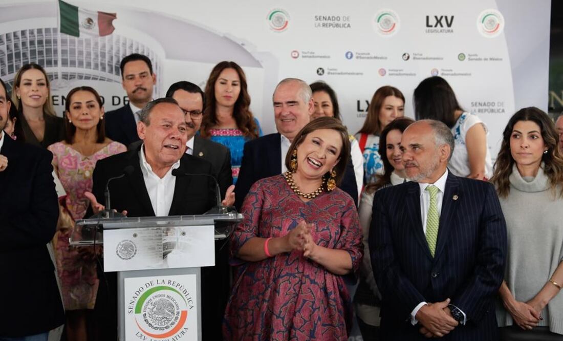 Xóchitl Gálvez se despidió del Senado para alistarse para su precampaña. Foto: Diego Simón Sánchez / EL UNIVERSAL