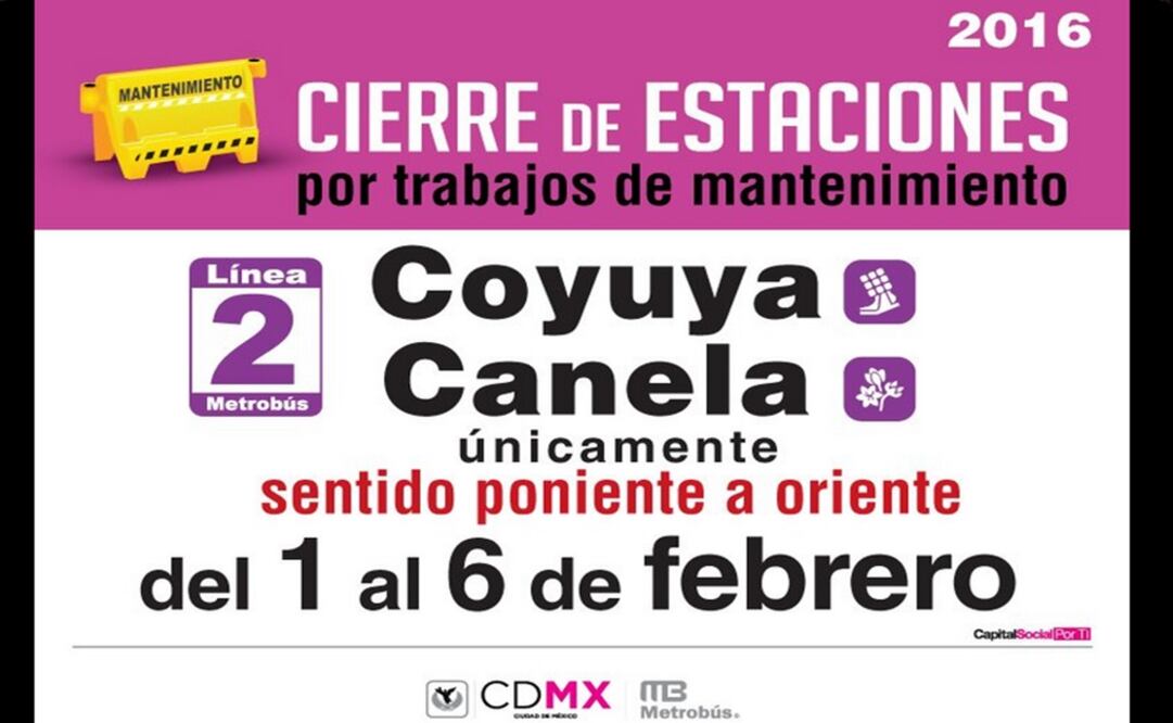 Tomada de @MetrobusCDMX