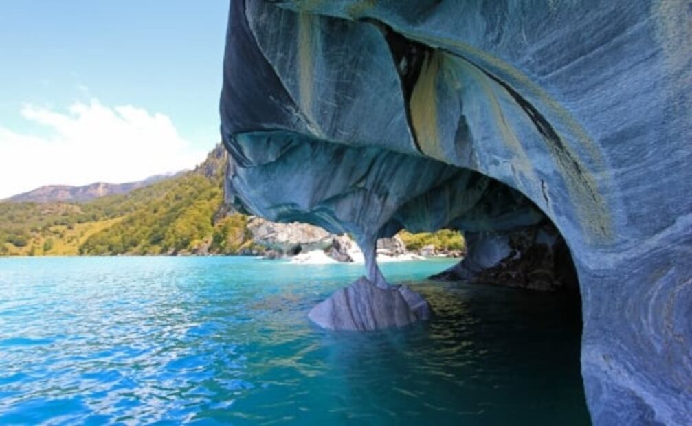 Dónde están las fascinantes cuevas de mármol de color azul
