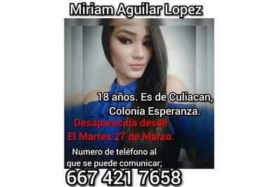 Localizan el cuerpo de Miriam Katerim, desaparecida en Sinaloa