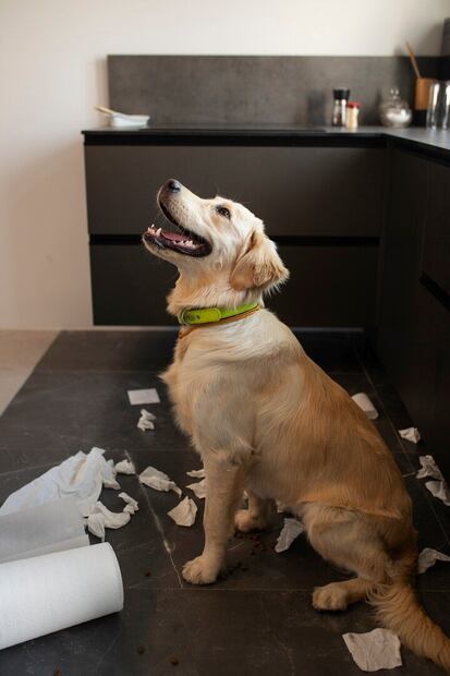 La fascinación de los perros por comer cosas del suelo. Fuente: Freepik.