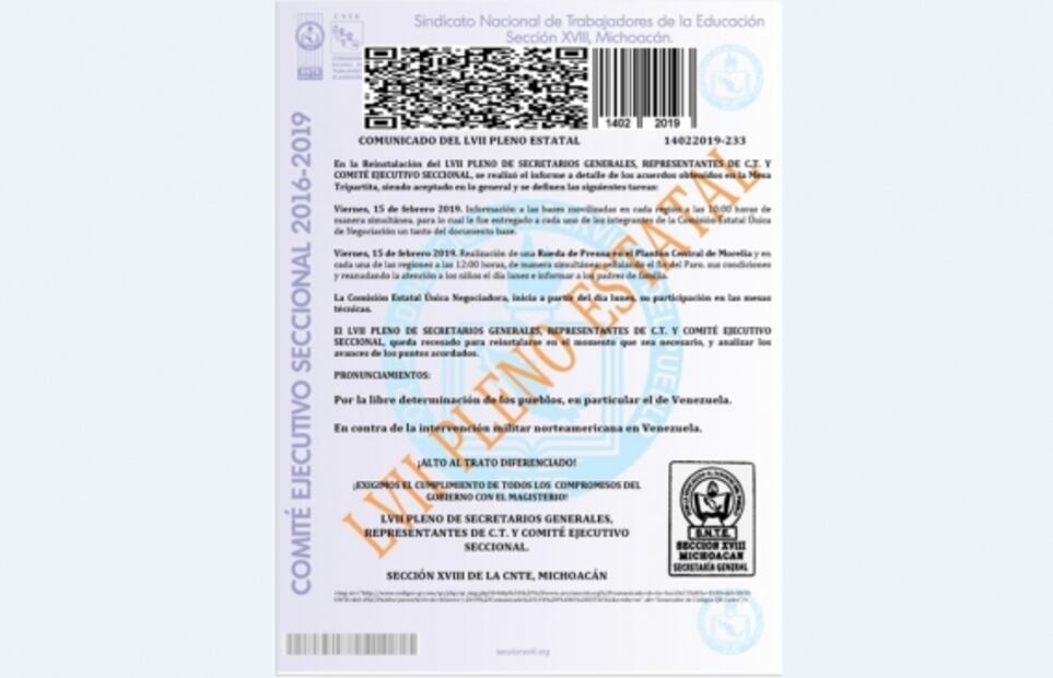 Acuerdan maestros de la CNTE en Michoacán regresar a clases el próximo lunes