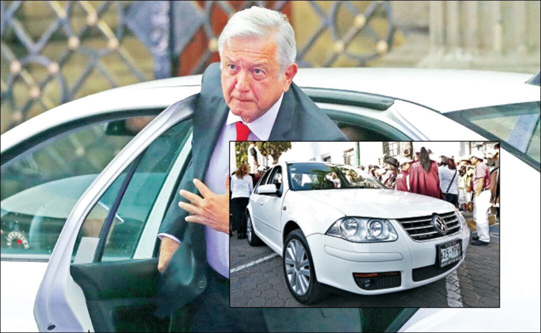 López Obrador se desplaza en un Jetta. Fotografía de Yadin Xolalpa EL UNIVERSAL