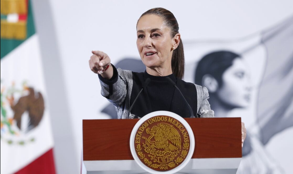 Claudia Sheinbaum en la mañanera del 1 de abril de 2025. Foto: EFE
