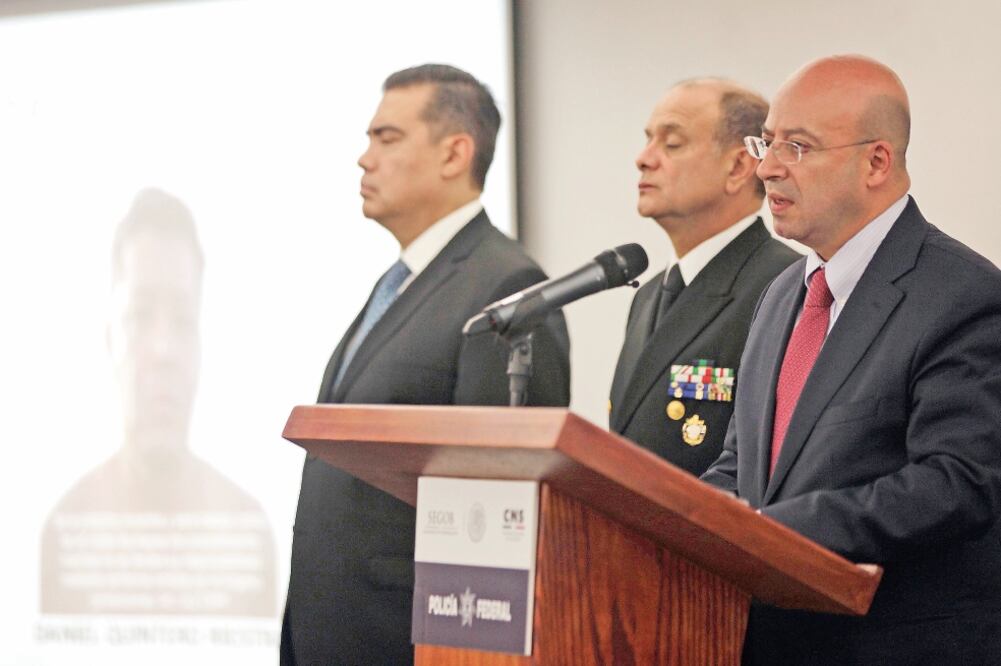 El comisionado nacional de Seguridad, Renato Sales Heredia, informó sobre la captura de Daniel Quintero Riestra, presunto integrante del 'CJNG' (JUAN CARLOS REYES. EL UNIVERSAL)