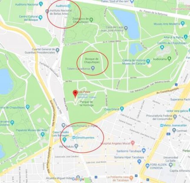 Cómo llegar a Los Pinos en transporte público 