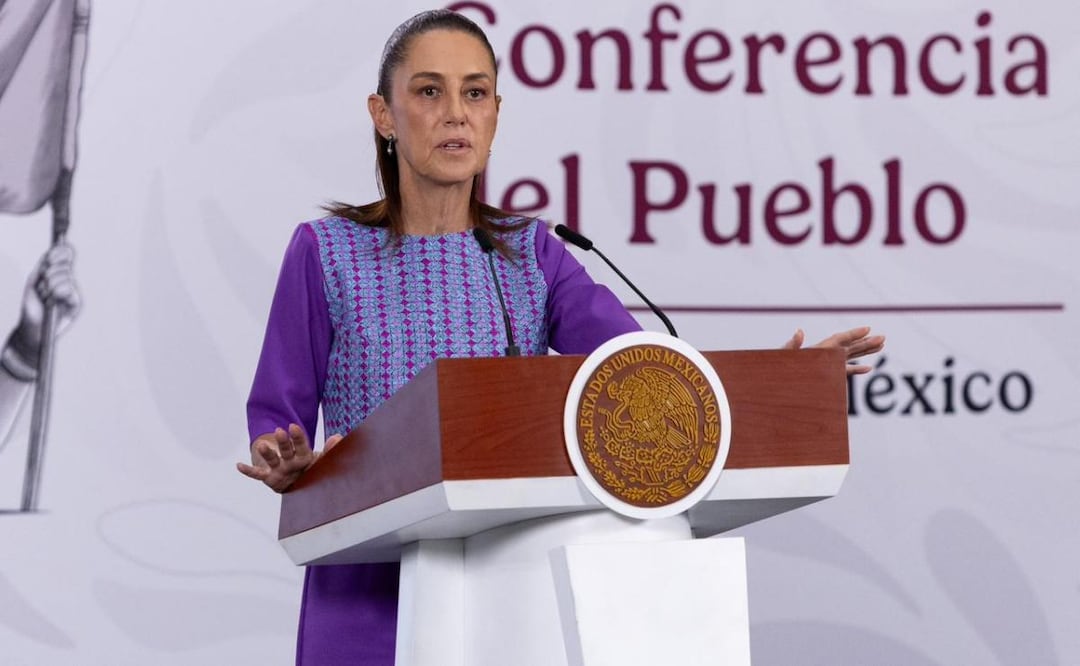 Presidenta Claudia Sheinbaum durante su conferencia de prensa desde Palacio Nacional (30/04/2026). Foto: Hugo Salvador / EL UNIVERSAL