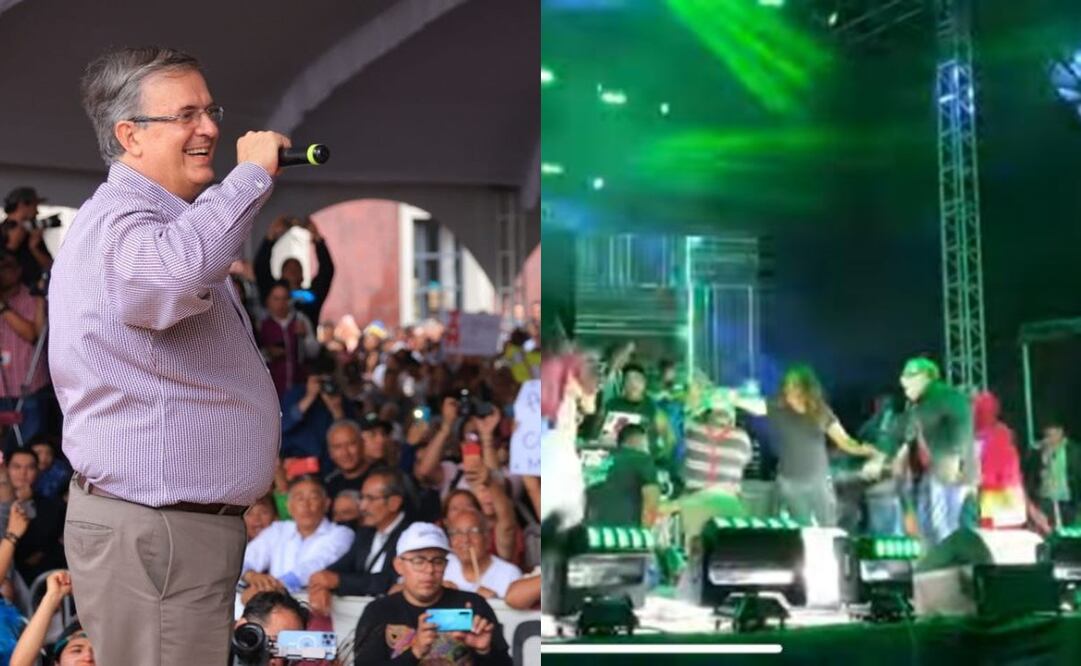 La botarga apareció con un look que imitó muy bien el estilo del aspirante a la candidatura por Morena. Foto: Especial