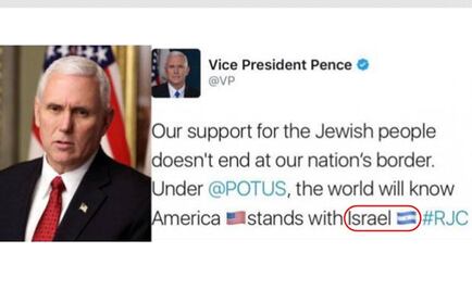 Mike Pence confunde la bandera de Nicaragua con la de Israel