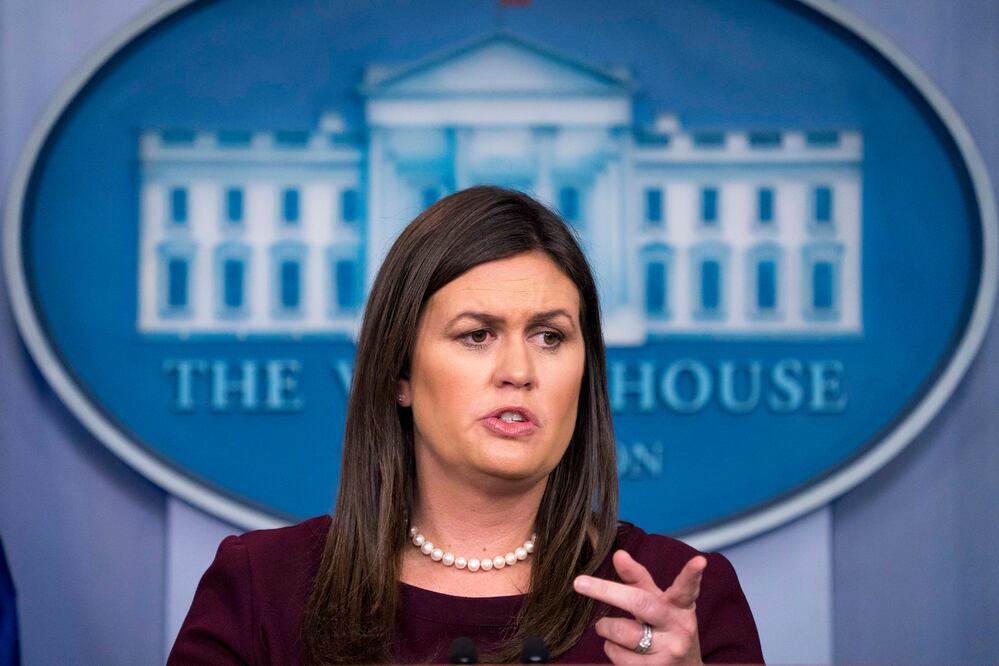 Sarah Sanders, portavoz de la Casa Blanca (Foto: AFP)