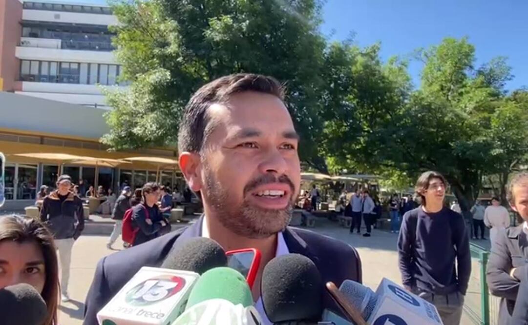 El gobernador de Jalisco estuvo ausente en el arranque de campaña de Álvarez Máynez en Lagos de Moreno. Foto: captura de pantalla