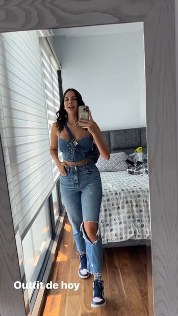 Arisita en look total denim / Foto: Instagram @arianny.tenorio