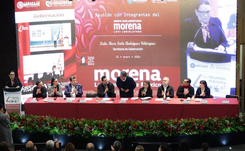 Rosa Icela Rodríguez, titular de la Segob, asiste a reunión plenaria de Morena en San Lázaro (31/01/2026). Foto: Carlos Mejía / EL UNIVERSAL