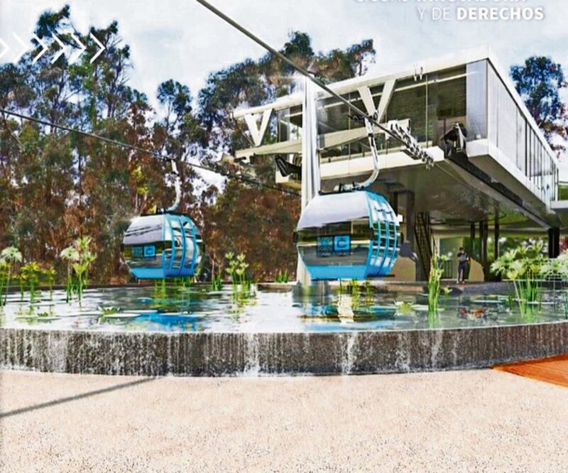 Para la estación Cineteca Nacional, el Cablebús se recorrió unos metros para estar a nivel de piso; en Los Pinos se mantendrá el trazo. Foto: Especial