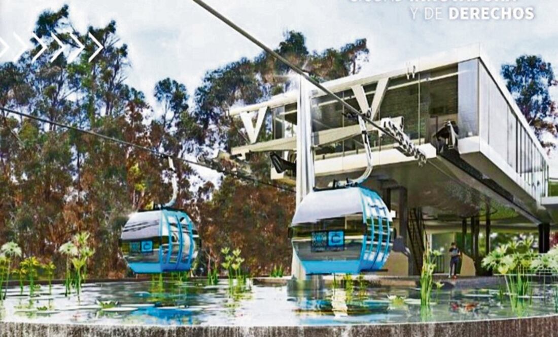Para la estación Cineteca Nacional, el Cablebús se recorrió unos metros para estar a nivel de piso; en Los Pinos se mantendrá el trazo. Foto: Especial