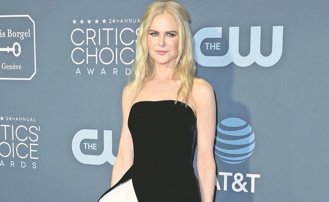 La actriz Nicole Kidman robó miradas en un strapless bicolor. FOTOS: AGENCIAS