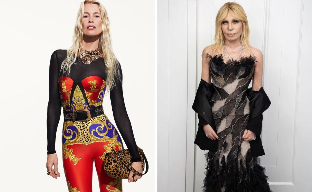 Claudia Schiffer es una de las supermodelos que participa en la última campaña de Donatella como directora creativa de Versace. Foto: Especial