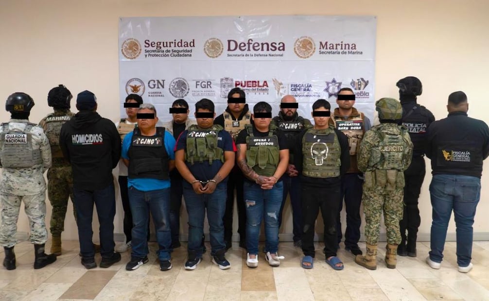 Caen en Puebla nueve sicarios de La Barredora del CJNG (06/01/2026). Foto: Especial