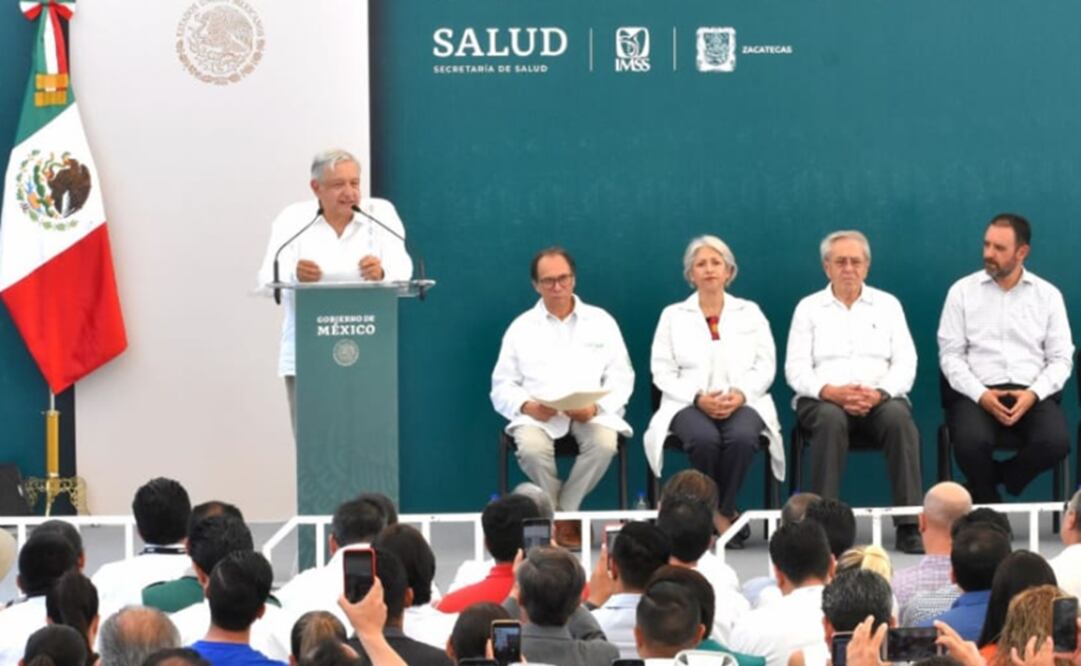 El presidente López Obrador durante una gira en Zacatecas. Foto: Twitter @SSalud_mx