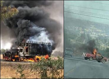 Civiles armados realizan bloqueos e incendian vehículos en carreteras de Zacatecas
