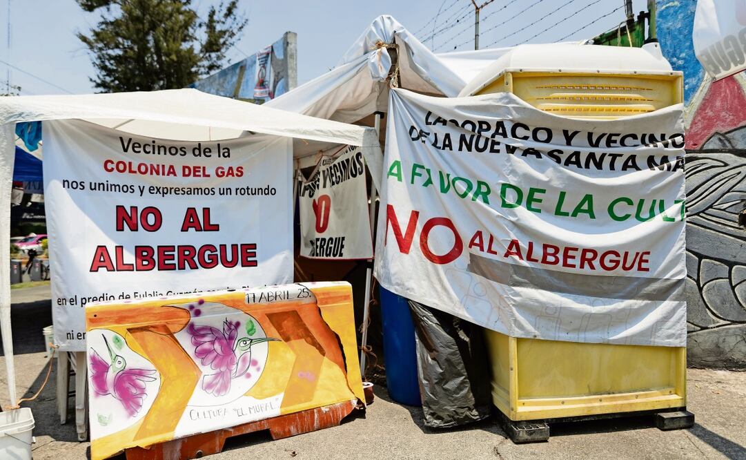Los vecinos levantarán su plantón hasta que se haga oficial la cancelación del albergue. Foto: Hugo Salvador / EL UNIVERSAL