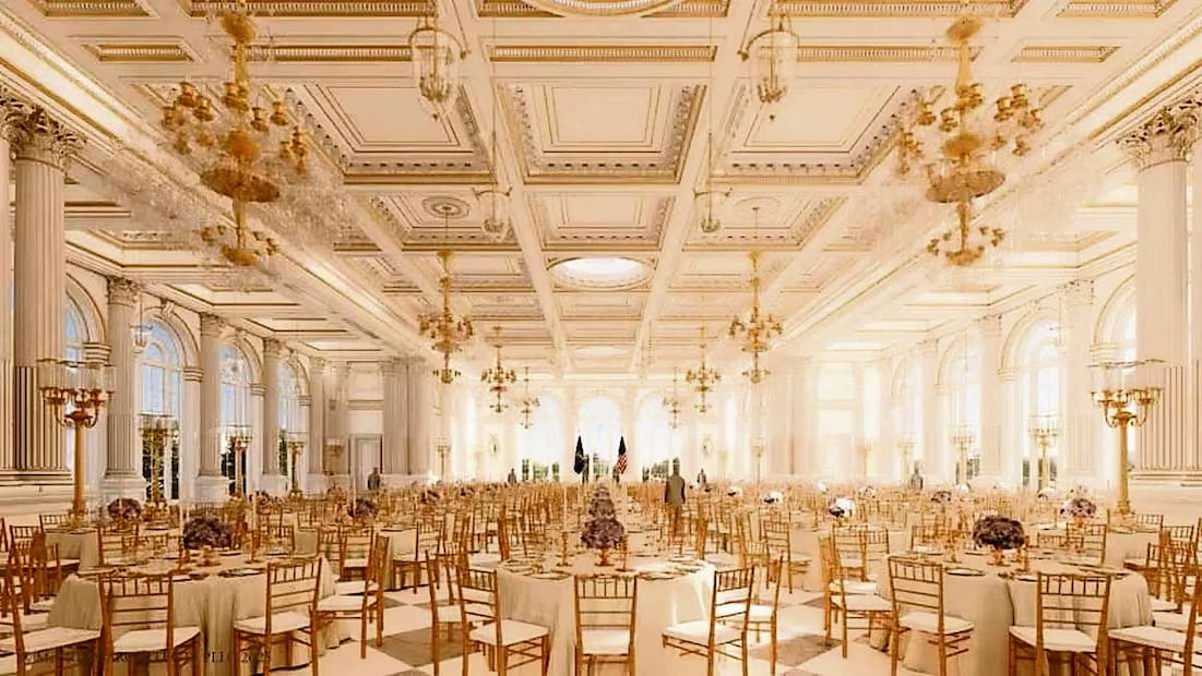 Render del futuro salón de baile que  habrá en la Casa Blanca. www.whitehouse.gov