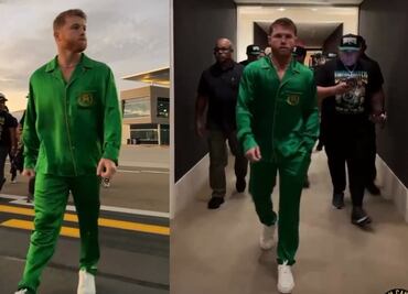 ¿Cuánto costaría la lujosa pijama que portó el Canelo Álvarez en su llegada a Las Vegas?