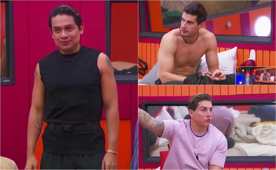 Conversación entre Ricardo Peralta, Adrián Marcelo y Agustín Fernández causa sospechas, dentro de "La casa de los famosos". 
Fotos: Instagram