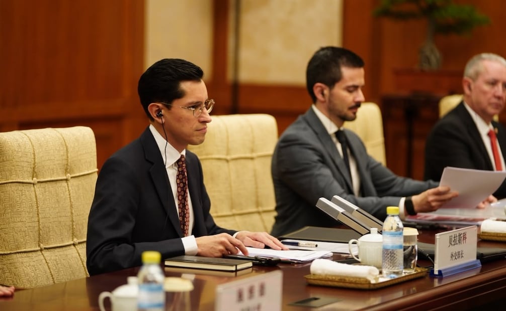 Roberto Velasco Álvarez en reunión con el ministro de Relaciones Exteriores de China, Wang Yi. Foto: SRE