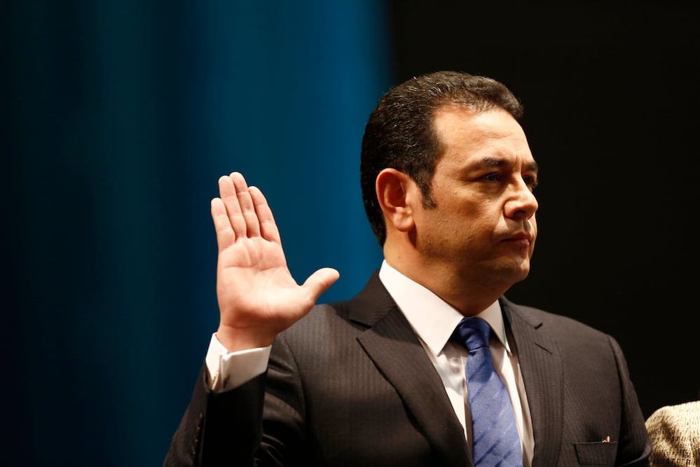 En la foto: Jimmy Morales, presidente de Guatemala, quien tomo posesión hoy del cargo (AP)