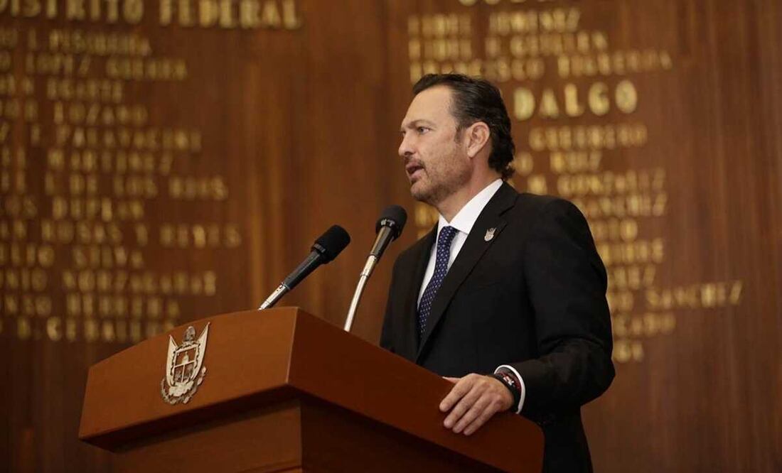Mauricio Kuri, gobernador de Querétaro, presenta su primer informe de Gobierno en el Teatro de la República. Foto: Especial