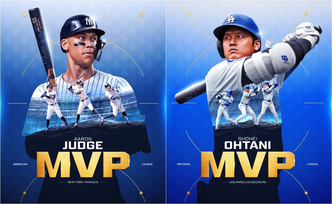 Judge y Ohtani, los Jugadores Más Valiosos de la temporada 2024. FOTOS: @MLB