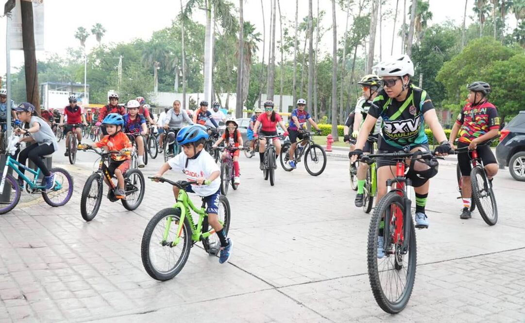 En la Rodada Familia UAT de este sábado asistieron más de trescientas personas. Foto: especial