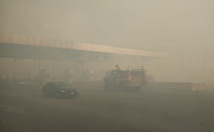 Chamapa Lechería: Incendio en pastizales de autopista provoca cierre de circulación 