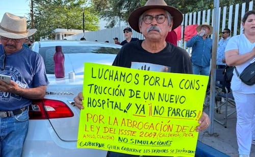 Trabajadores del ISSSTE endurecen protestas en Hermosillo; denuncian riesgo para pacientes y exigen nuevo hospital