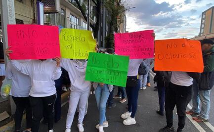 FOTOS: Trabajadoras sexuales protestan en Calzada de Tlalpan; se oponen a construcción de ciclovía