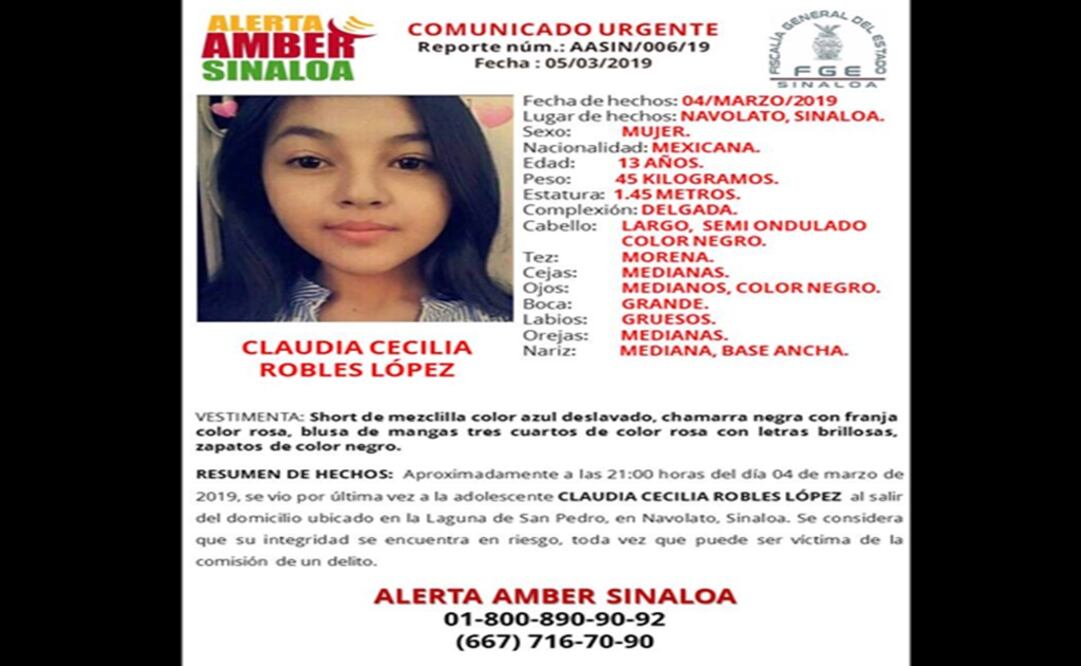 Claudia Cecilia fue vista por última vez por su familia la noche del pasado 4 de marzo