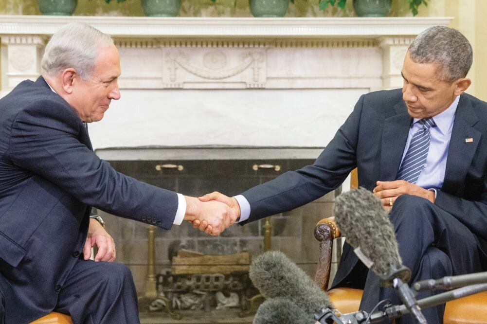 El presidente estadounidense, Barack Obama, recibió ayer al premier israelí, Benjamin Netanyahu, en la Casa Blanca, en Washington (ANDREW HARNIK. AP)