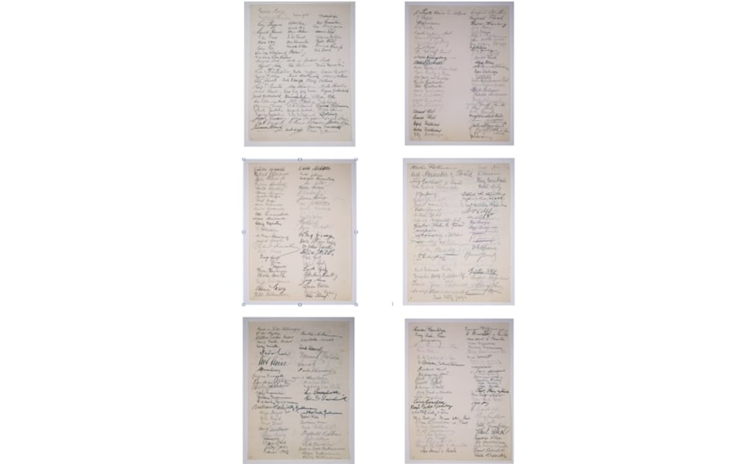 Lista de pasajeros del St. Louis, las cuales están en el Museo Memorial del Holocausto en Estados Unidos, cortesía de Betty Troper Yaeger. Foto: armandolucascorrea.com