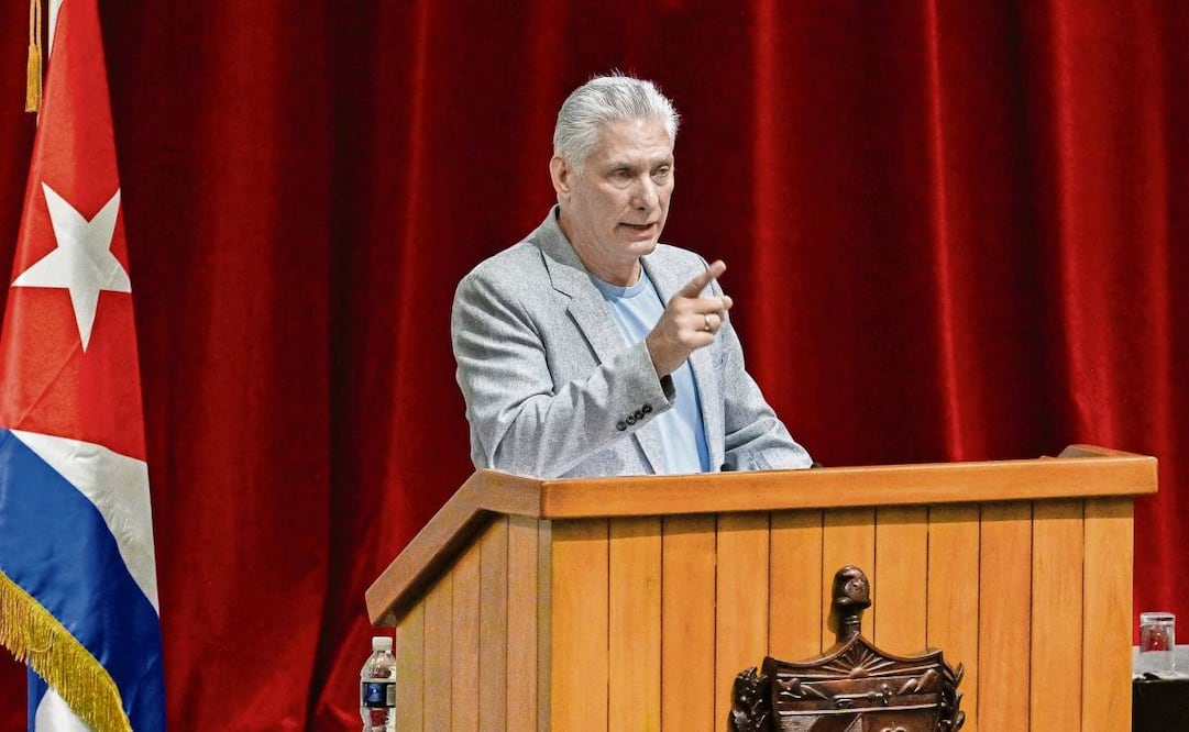 Miguel Díaz Canel, habla durante la bienvenida a los políticos y activistas que conforman el Convoy Nuestra América. Foto: EFE