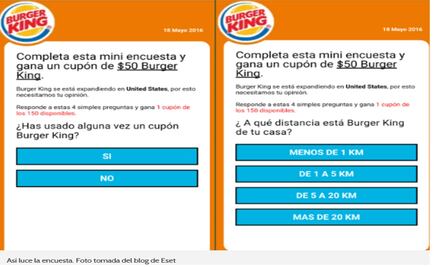 Estafan por WhatsApp con falso cupón de Burger King