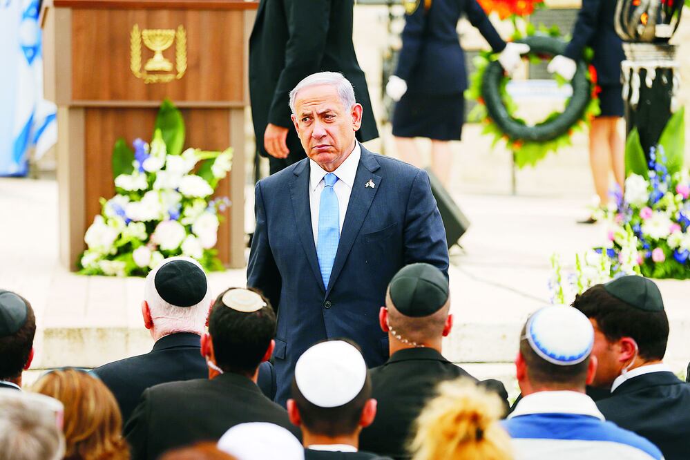 El primer ministro israelí, Benjamin Netanyahu, en una imagen del pasado 22 de abril, en el Día del Recuerdo de los Soldados Caídos (AMMAR AWAD / AP)