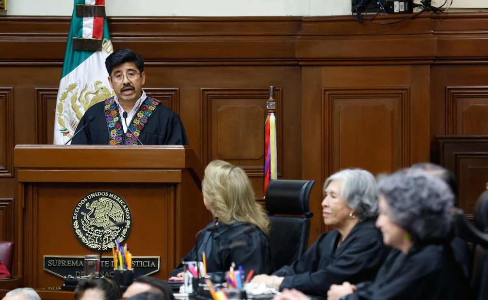 Informe de labores del ministro presidente de la SCJN, Hugo Aguilar Flores, en el pleno de la suprema corte. Foto: Hugo Simón / EL UNIVERSAL