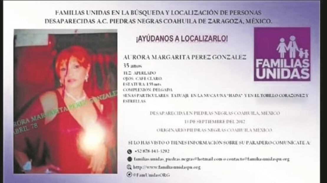 "Soy la madre, abuela y esposa de 11 desaparecidos"