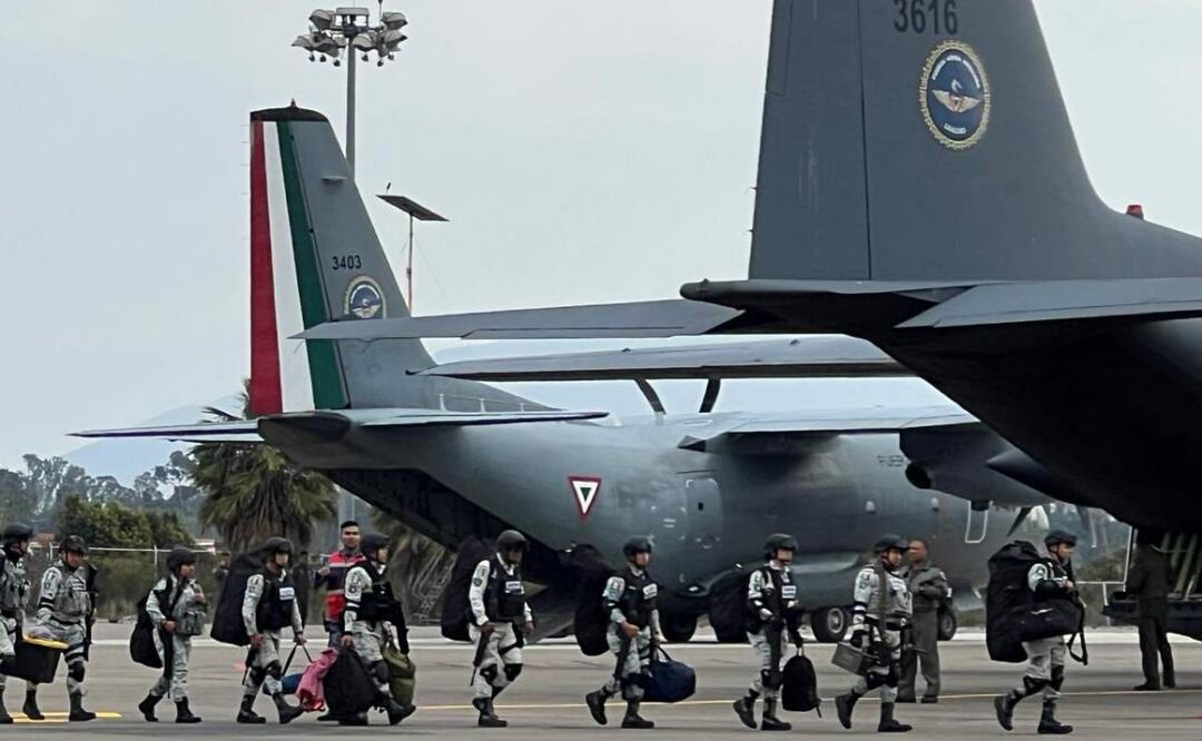 Como parte de los acuerdos entre la Presidenta Claudia Sheinbaum y Donald Trump, llegan a la frontera en Tijuana, Baja California, elementos de la Guardia Nacional (4/02/2025). Foto: Aimee Melo / EL UNIVERSAL