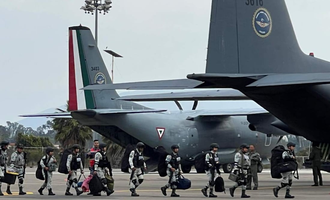 Como parte de los acuerdos entre la Presidenta Claudia Sheinbaum y Donald Trump, llegan a la frontera en Tijuana, Baja California, elementos de la Guardia Nacional (4/02/2025). Foto: Aimee Melo / EL UNIVERSAL