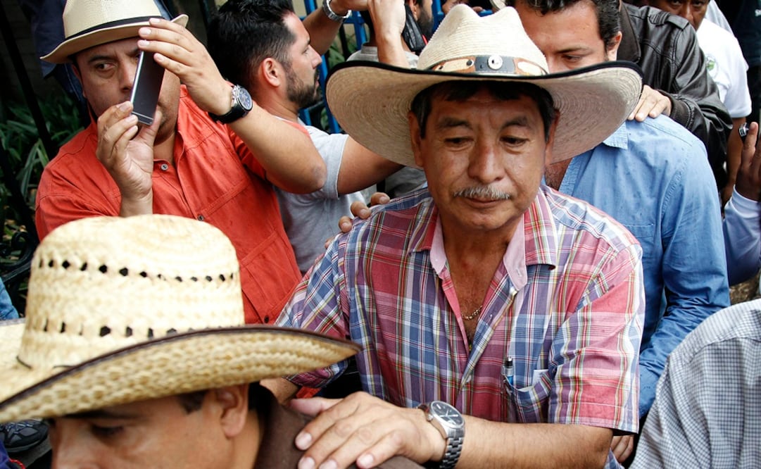 El dirigente de la Sección 22, durante una marcha en la Ciudad de México. /Archivo - EL UNIVERSAL